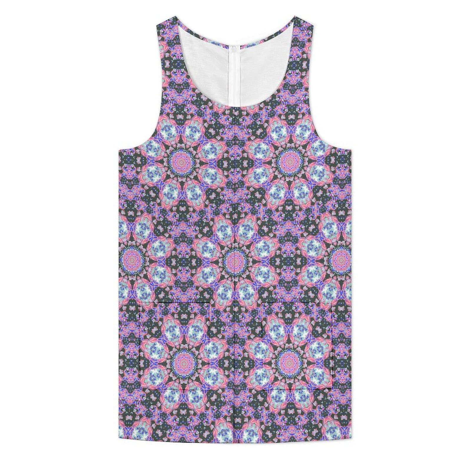 Artsadd Pastel Purple Mandala Geometric Print Sleeveless Romper | Vibrant Apparel New Zealand