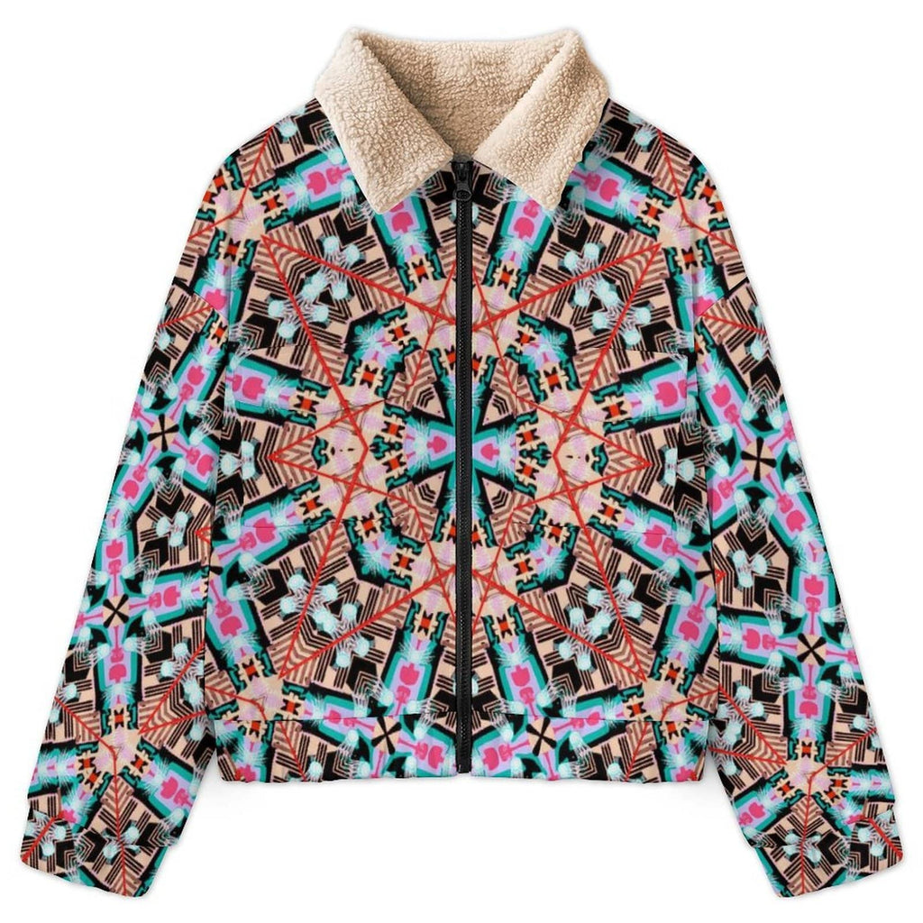 Artsadd Aztec Kaleidoscope Pocket Fleece Jacket | Vibrant Apparel NZ
