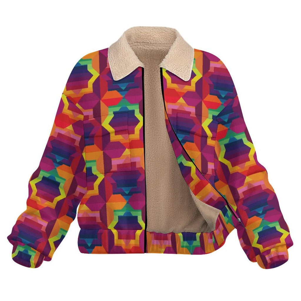 Artsadd Moroccan Multicolor Pocket Fleece Jacket | Vibrant Apparel NZ