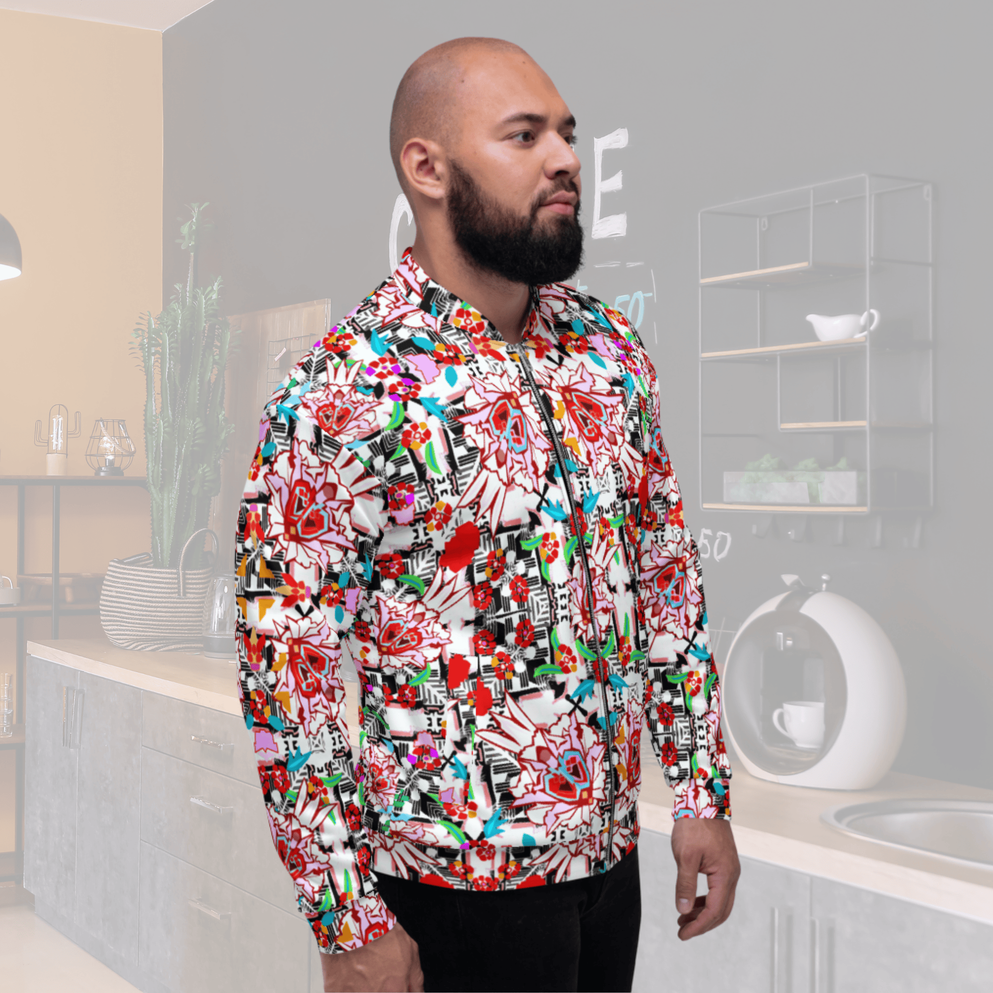Vibrant Apparel New Zealand CUT-SEW Floral Maze Bomber Jacket | Vibrant Apparel NZ
