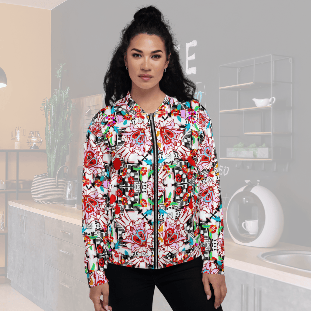 Vibrant Apparel New Zealand CUT-SEW Floral Maze Bomber Jacket | Vibrant Apparel NZ