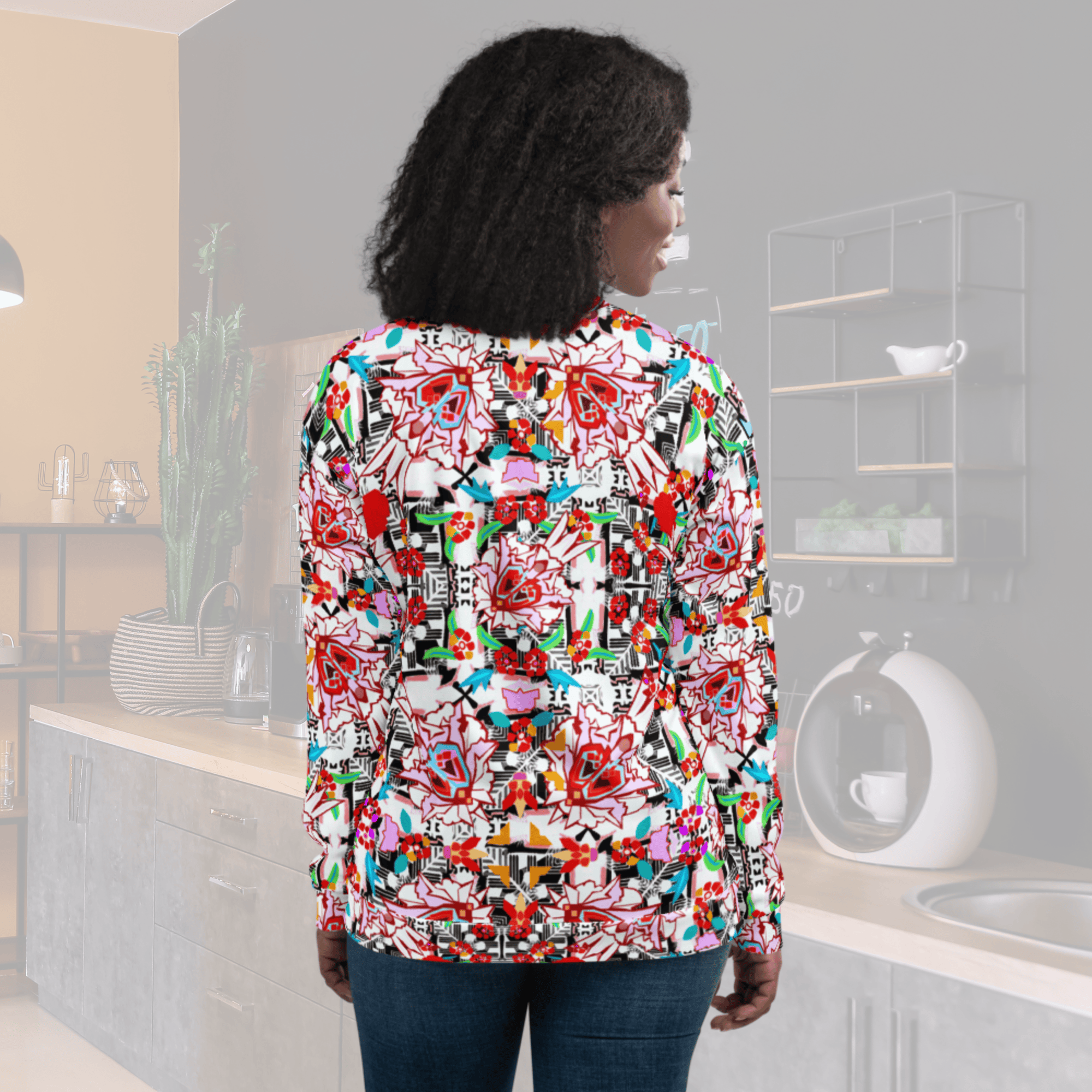 Vibrant Apparel New Zealand CUT-SEW Floral Maze Bomber Jacket | Vibrant Apparel NZ