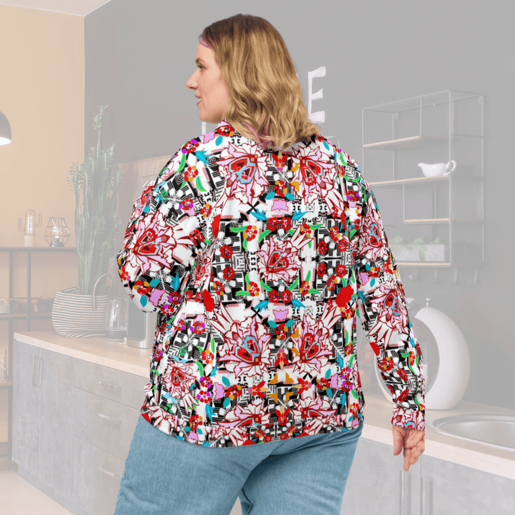 Vibrant Apparel New Zealand CUT-SEW Floral Maze Bomber Jacket | Vibrant Apparel NZ
