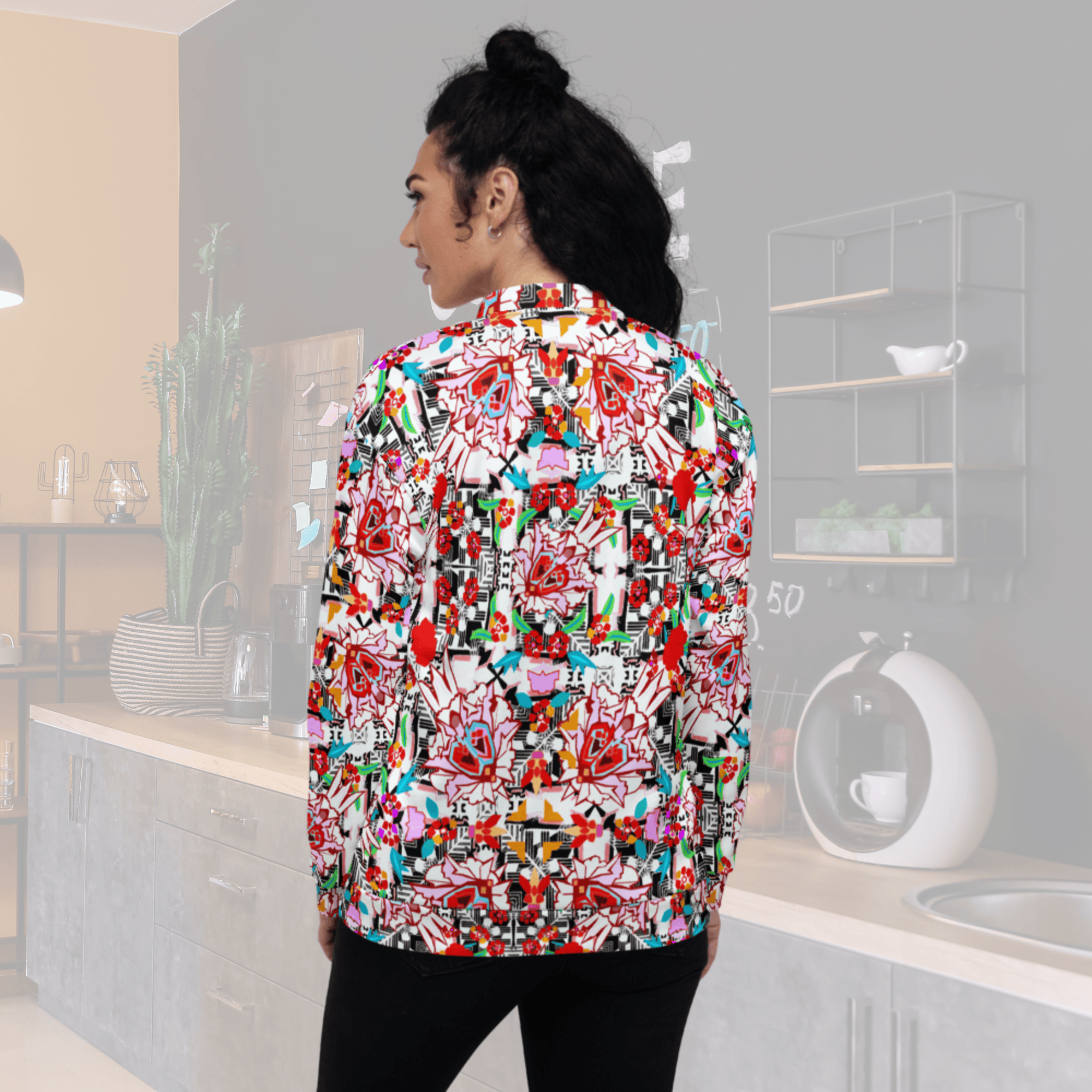 Vibrant Apparel New Zealand CUT-SEW Floral Maze Bomber Jacket | Vibrant Apparel NZ