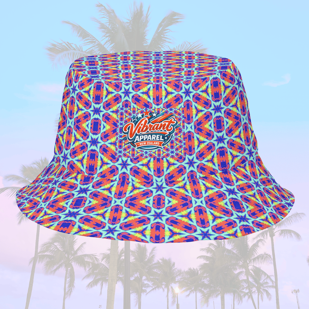 Vibrant Apparel New Zealand Hat Reversible Electric Star Geometric Bucket Hat –  – 2-in-1 Vibrant Streetwear