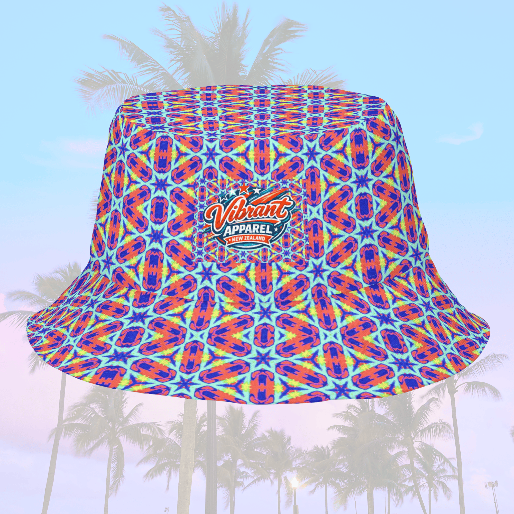 Vibrant Apparel New Zealand Hat Reversible Electric Star Geometric Bucket Hat –  – 2-in-1 Vibrant Streetwear
