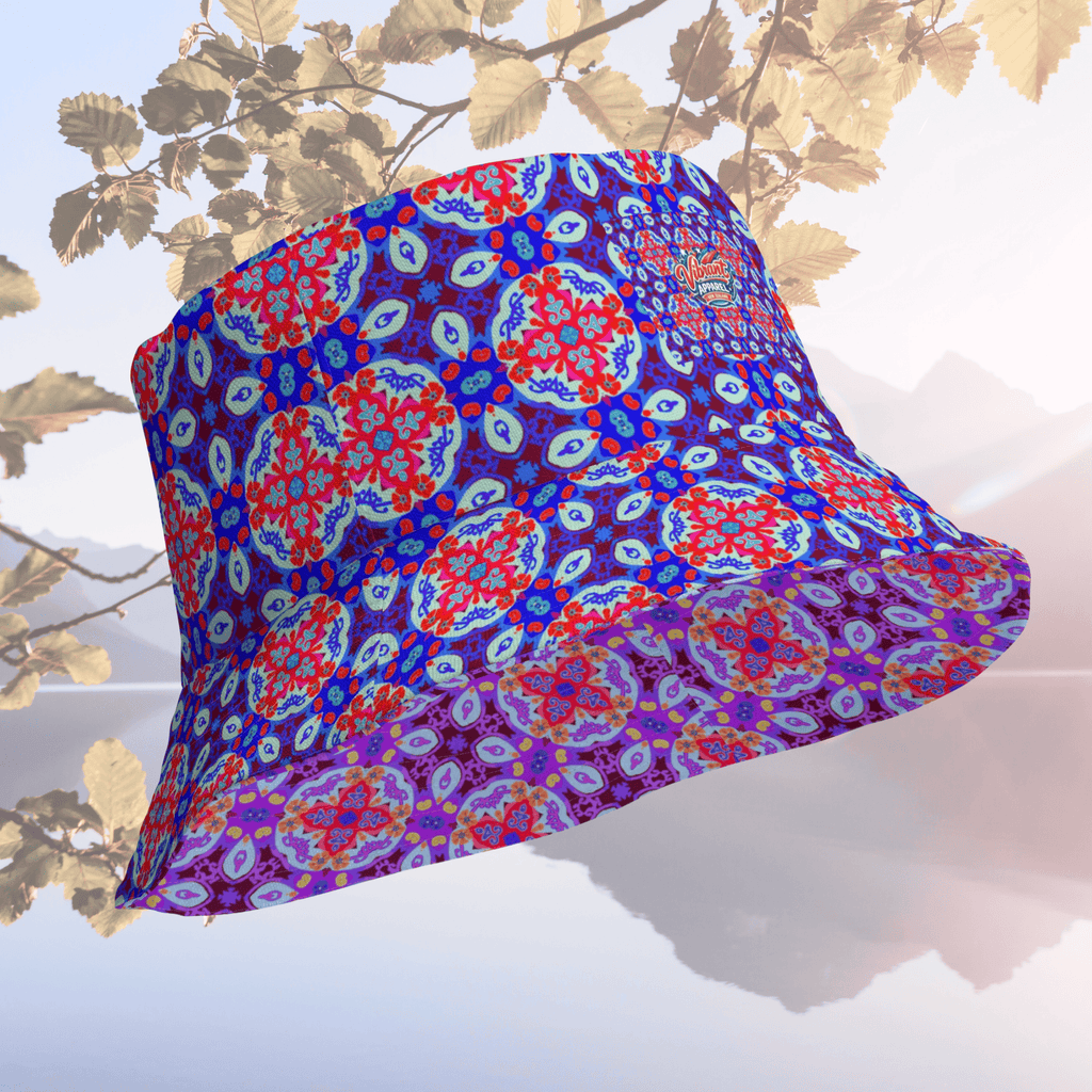 Vibrant Apparel New Zealand Hat Reversible Kaleidoscopic Mandala Bucket Hat – 2-in-1 Vibrant Streetwear