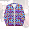 Vibrant Apparel New Zealand XS Tiled Mandala Unisex Bomber Jacket | Vibrant All-Over Print Fleece