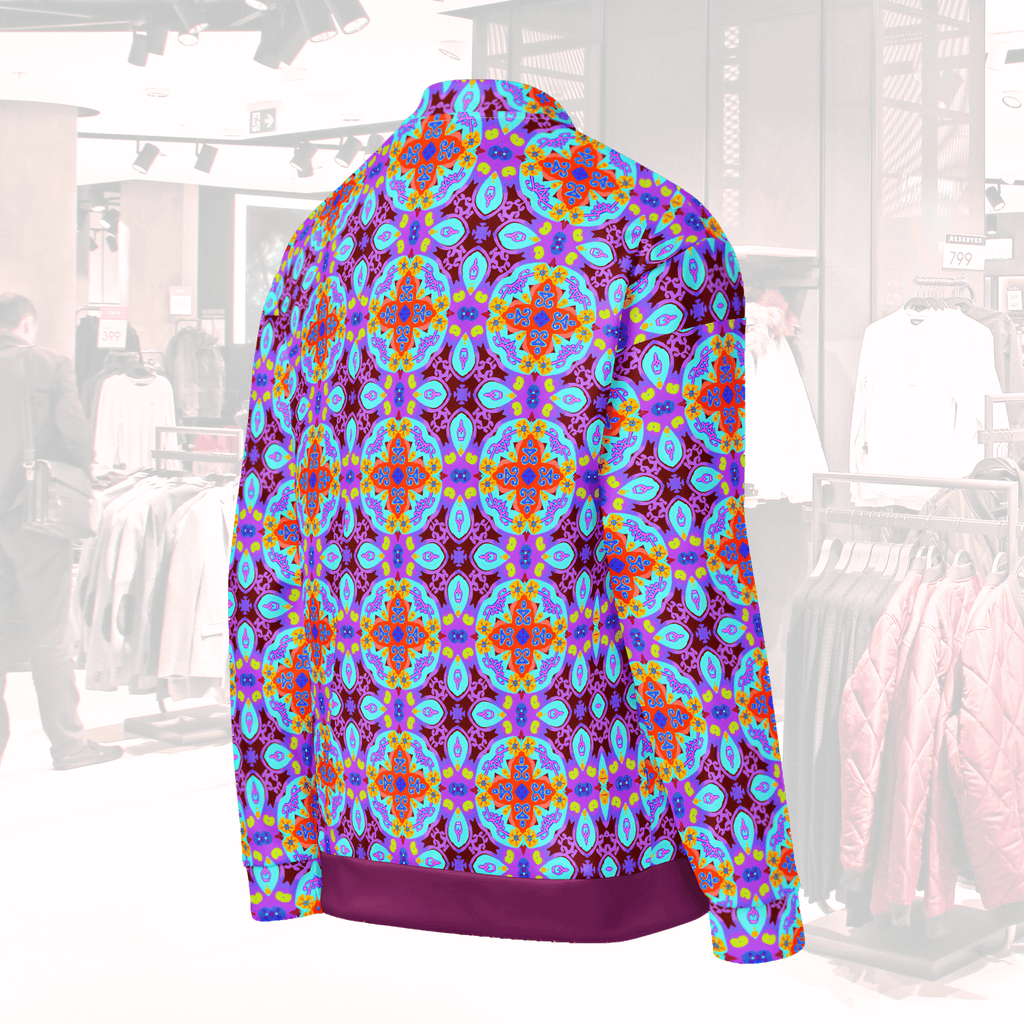 Vibrant Apparel New Zealand Tiled Mandala Unisex Bomber Jacket | Vibrant All-Over Print Fleece