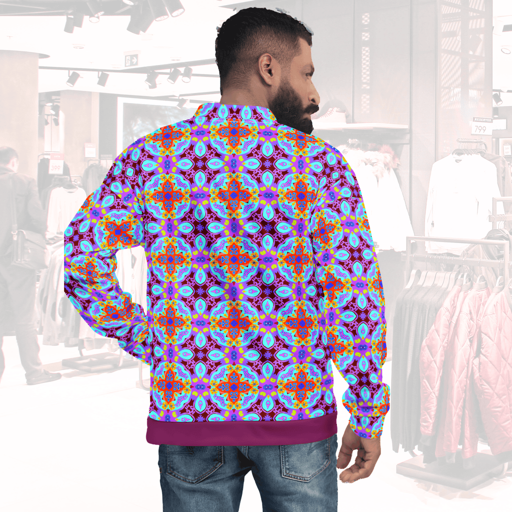 Vibrant Apparel New Zealand Tiled Mandala Unisex Bomber Jacket | Vibrant All-Over Print Fleece