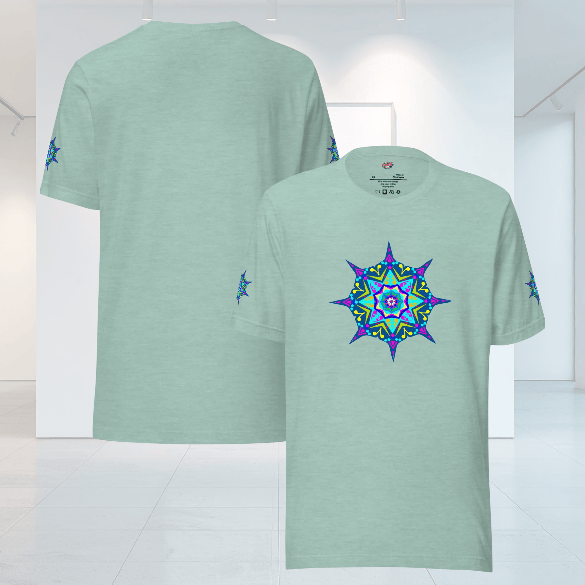 Vibrant Apparel New Zealand T-SHIRT Heather Prism Dusty Blue / XS Galaxy Star Nova Cotton T-Shirt – Colourful Celestial Graphic Tee