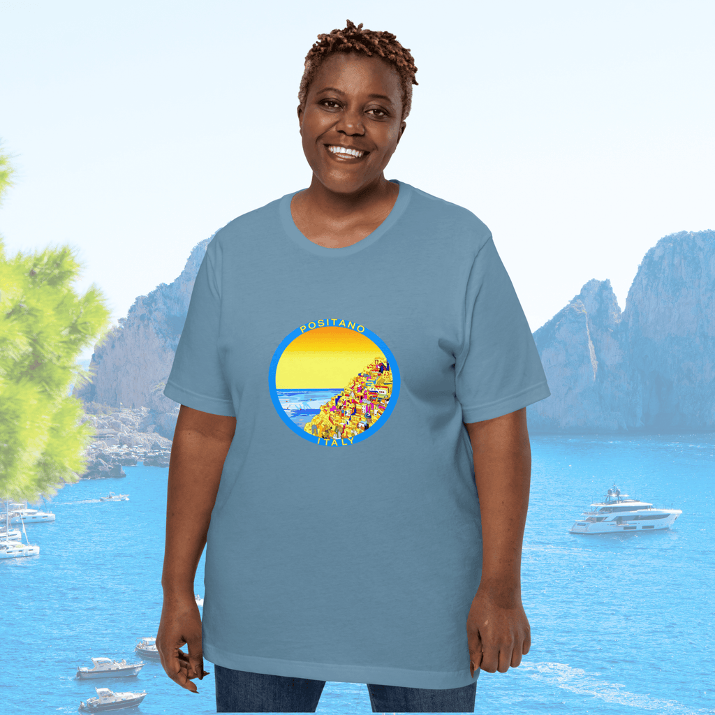 Vibrant Apparel New Zealand T-SHIRT Steel Blue / XS Positano Italy Cotton T-Shirt