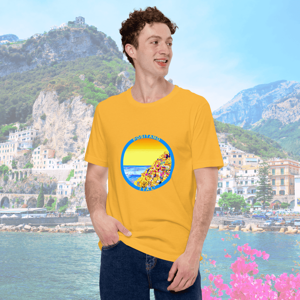Vibrant Apparel New Zealand T-SHIRT Heather Yellow Gold / XS Positano Italy Cotton T-Shirt