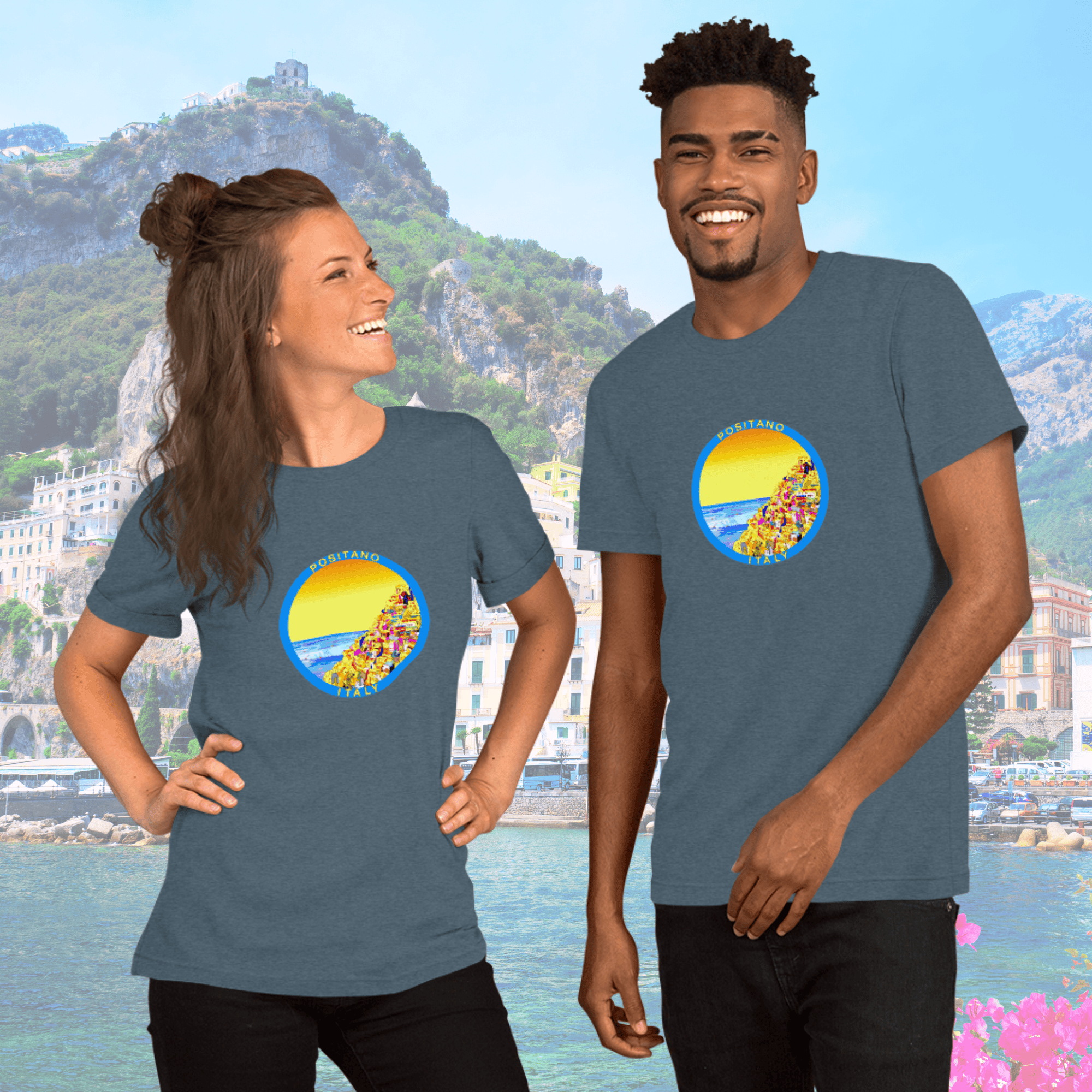 Vibrant Apparel New Zealand T-SHIRT Heather Slate / XS Positano Italy Cotton T-Shirt