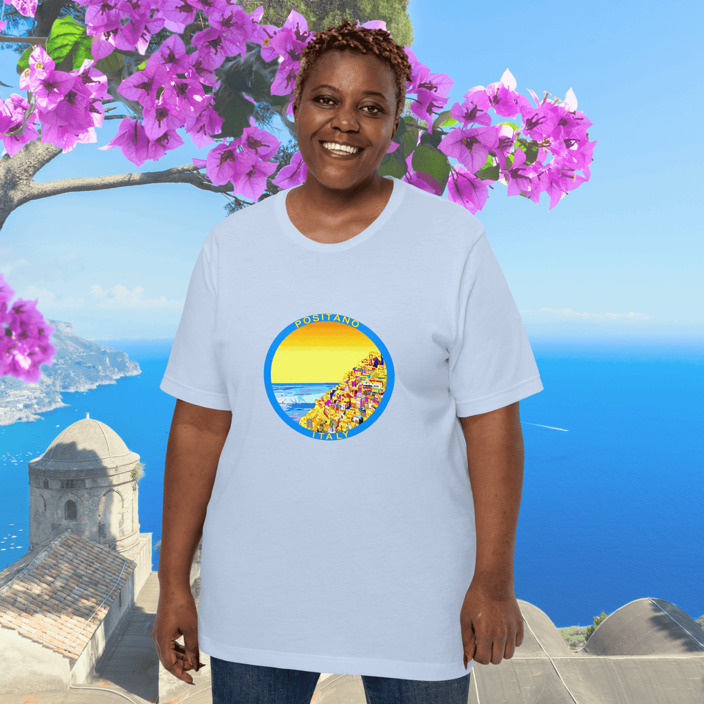 Vibrant Apparel New Zealand T-SHIRT Baby Blue / XS Positano Italy Cotton T-Shirt