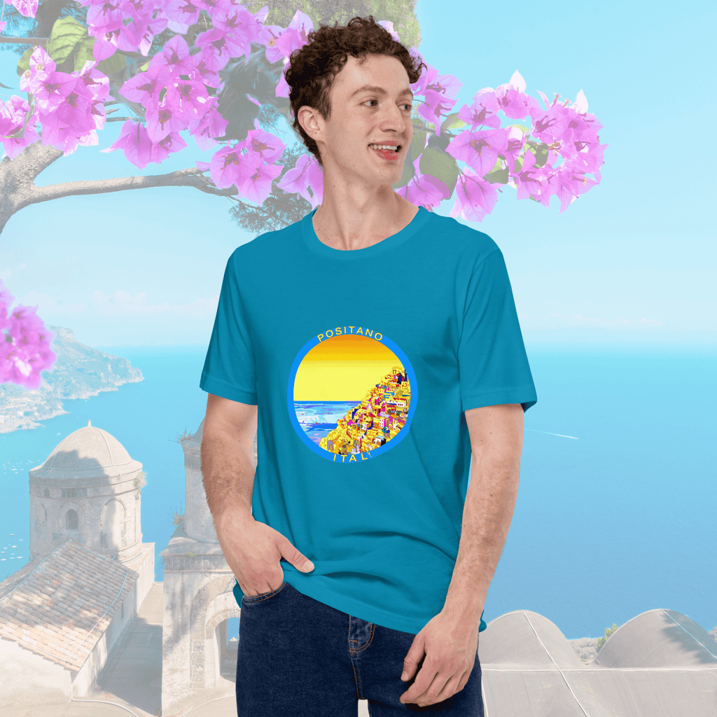 Vibrant Apparel New Zealand T-SHIRT Aqua / S Positano Italy Cotton T-Shirt