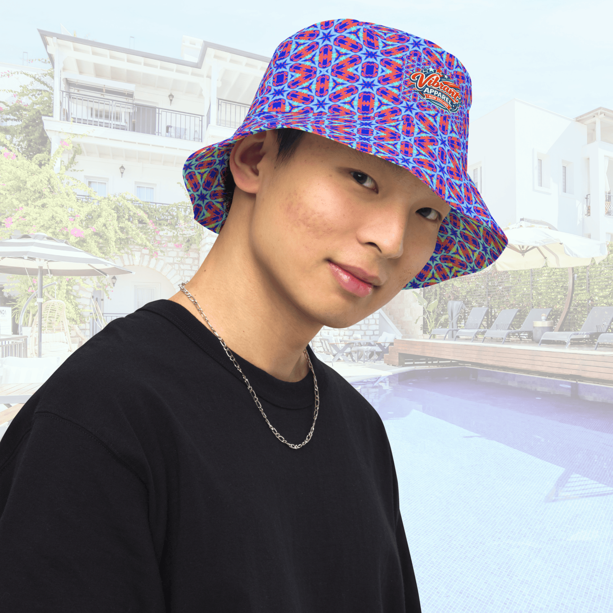 Vibrant Apparel New Zealand Hat Reversible Electric Star Geometric Bucket Hat –  – 2-in-1 Vibrant Streetwear
