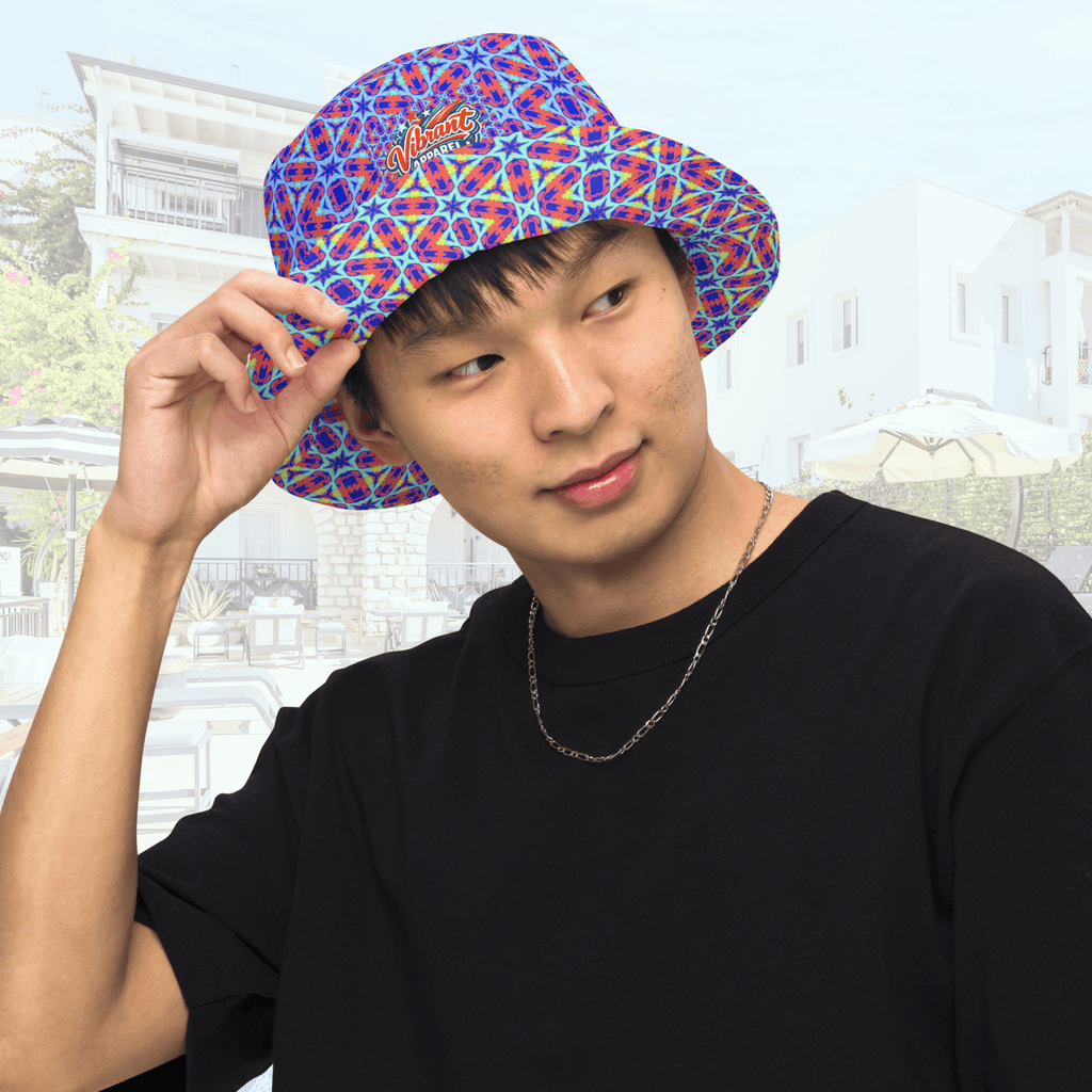 Vibrant Apparel New Zealand Hat Reversible Electric Star Geometric Bucket Hat –  – 2-in-1 Vibrant Streetwear