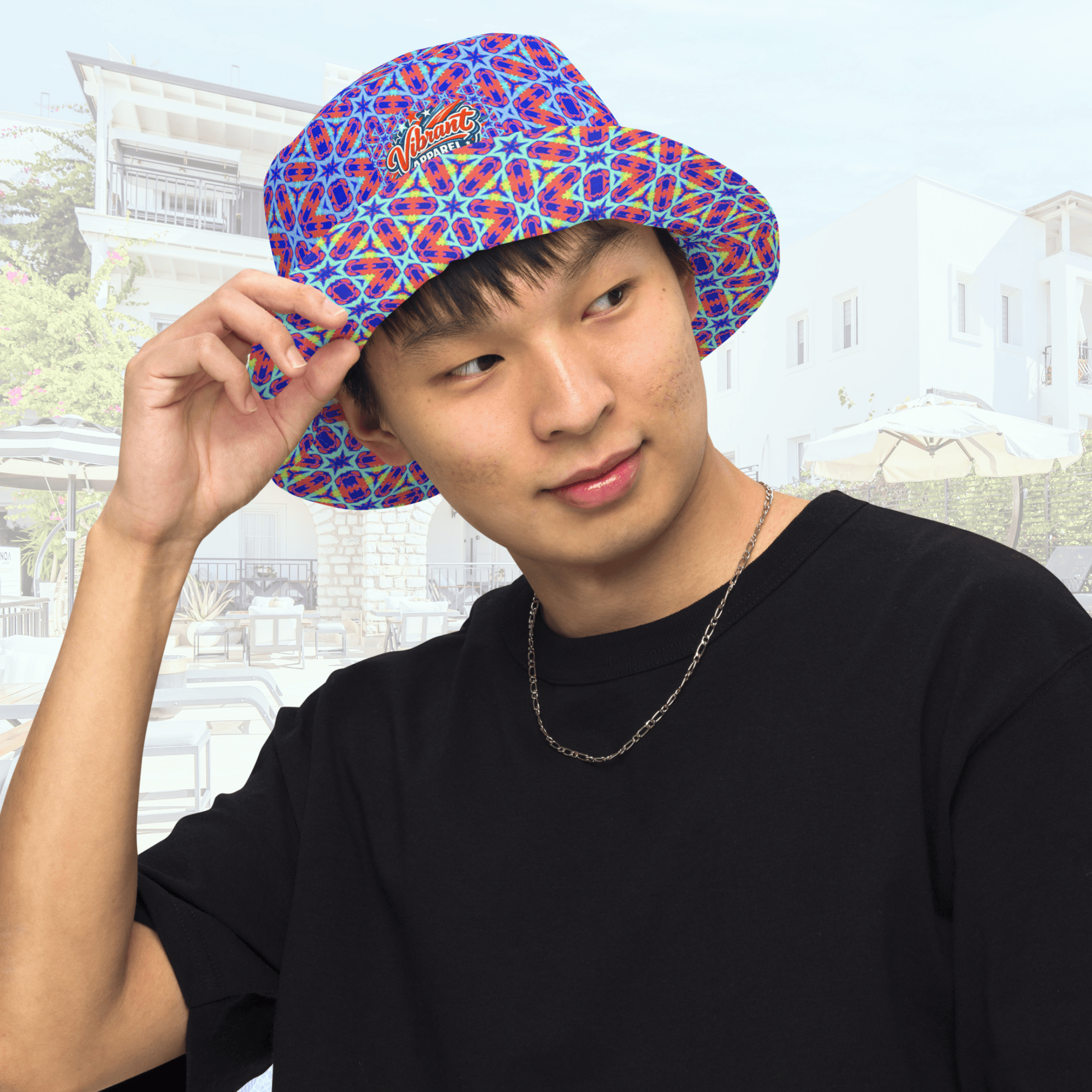 Vibrant Apparel New Zealand Hat Reversible Electric Star Geometric Bucket Hat –  – 2-in-1 Vibrant Streetwear