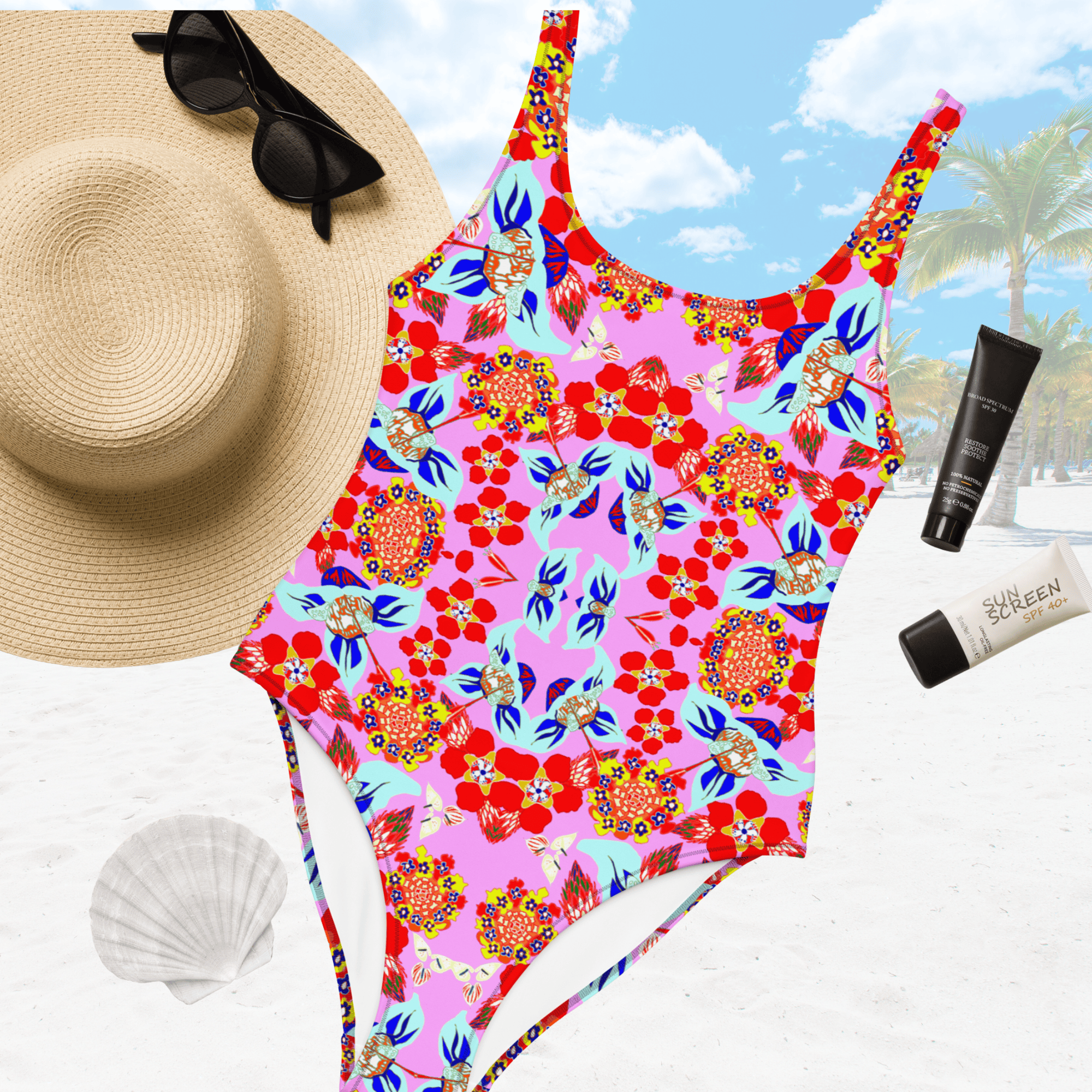 Vibrant Apparel New Zealand CUT-SEW Vibrant Floral One-Piece Swimsuit | Bold Beachwear