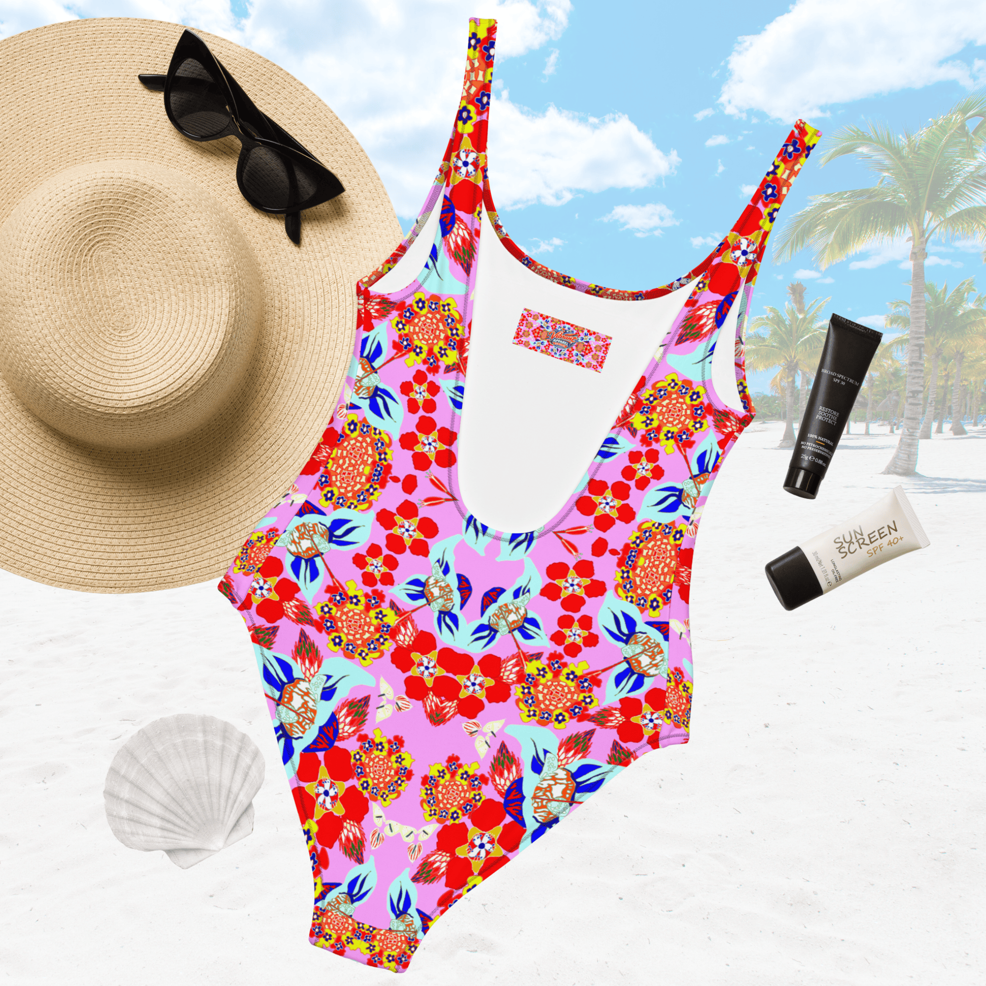 Vibrant Apparel New Zealand CUT-SEW Vibrant Floral One-Piece Swimsuit | Bold Beachwear