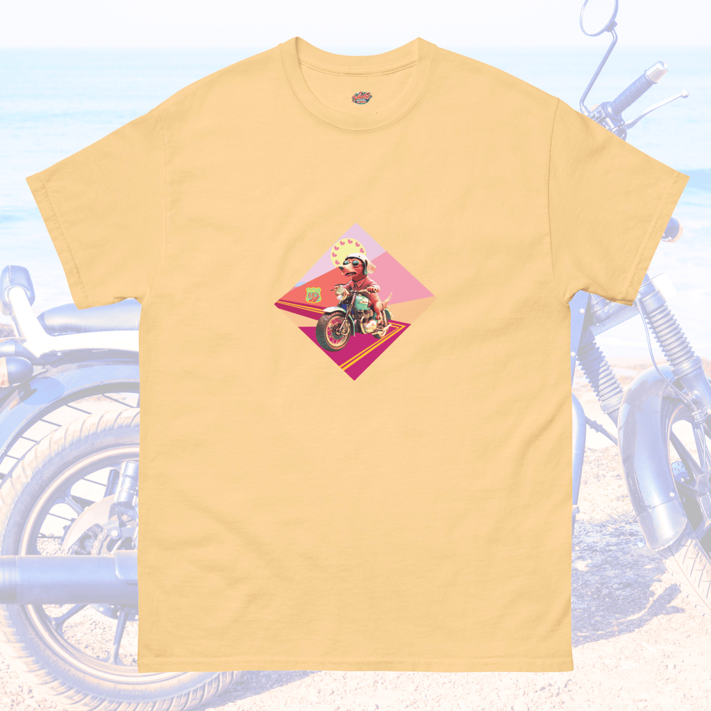 Vibrant Apparel New Zealand T-SHIRT Yellow Haze / S Retro Dog Rider Graphic T-Shirt
