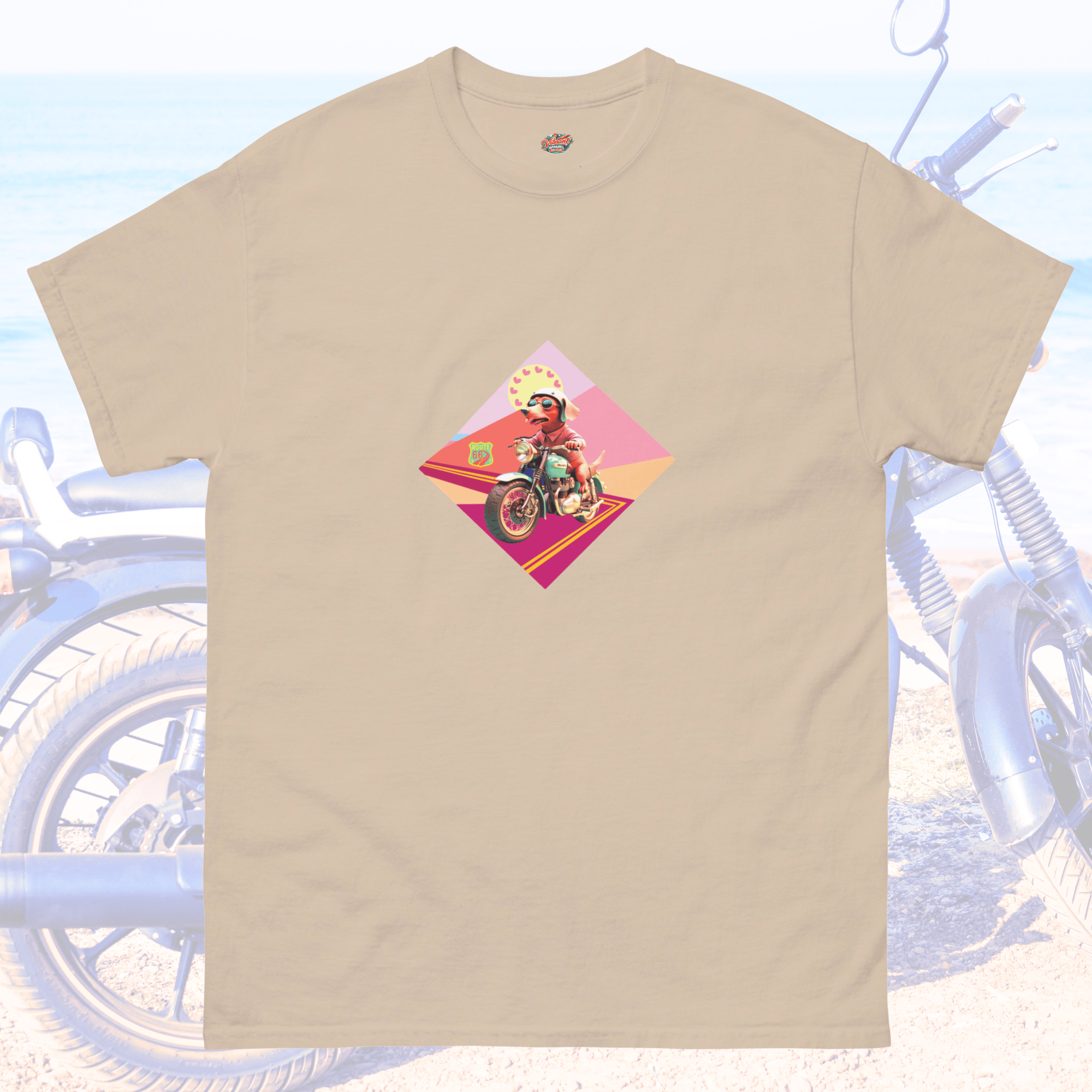 Vibrant Apparel New Zealand T-SHIRT Sand / S Retro Dog Rider Graphic T-Shirt