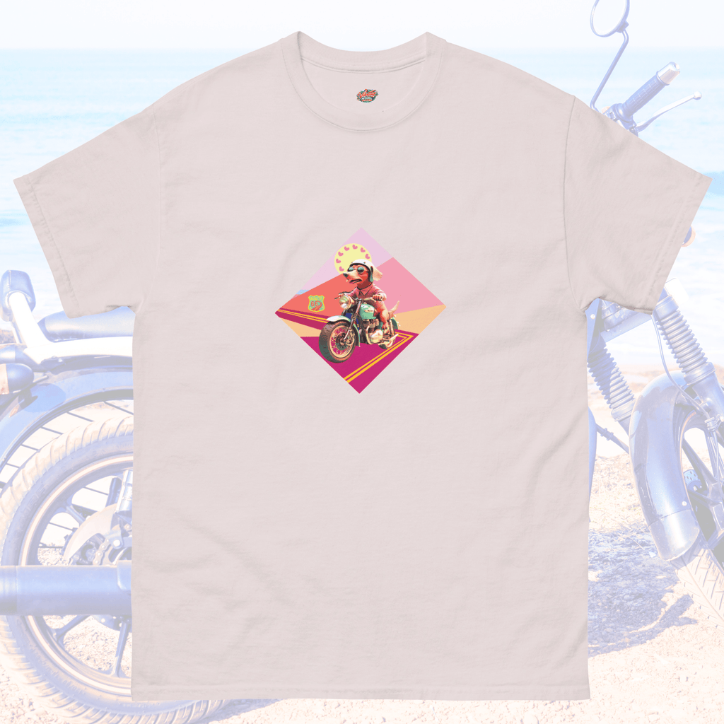 Vibrant Apparel New Zealand T-SHIRT Ice Grey / S Retro Dog Rider Graphic T-Shirt
