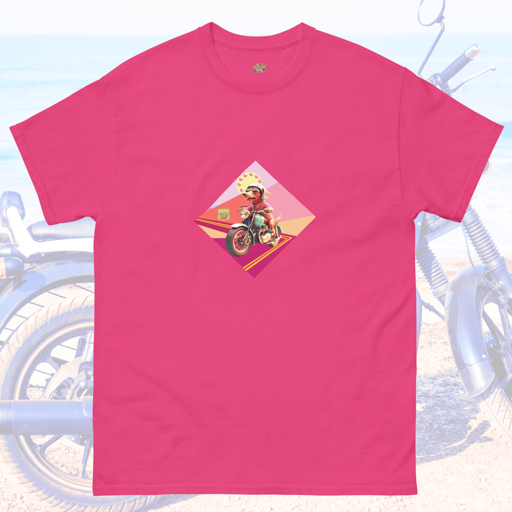 Vibrant Apparel New Zealand T-SHIRT Heliconia / S Retro Dog Rider Graphic T-Shirt