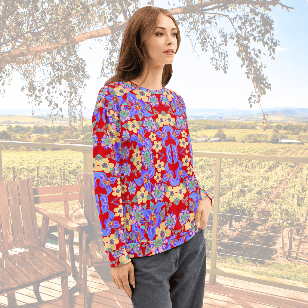 Vibrant Apparel New Zealand All-Over Print Floral Sweatshirt | Unisex Cotton Pullover