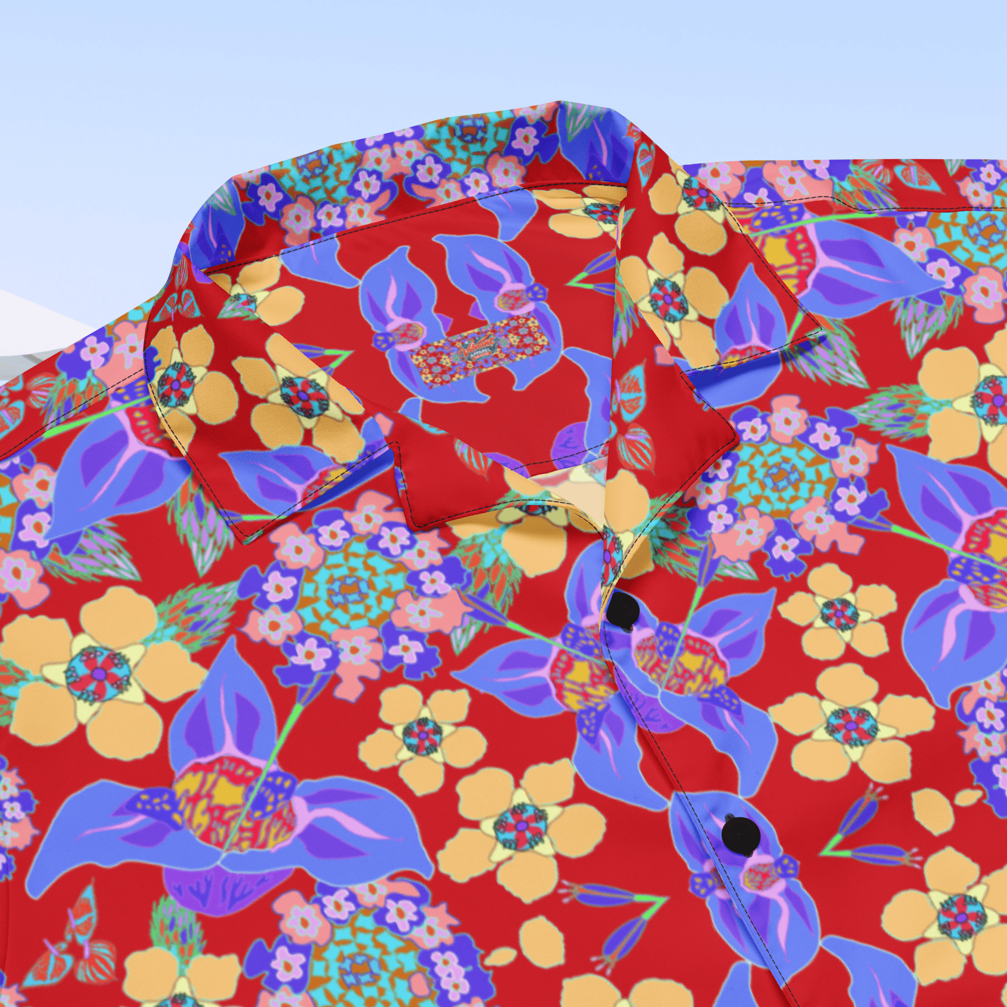 Vibrant Apparel New Zealand CUT-SEW Tropical Floral Oversized Button Shirt – Lightweight Summer Statement Shirt