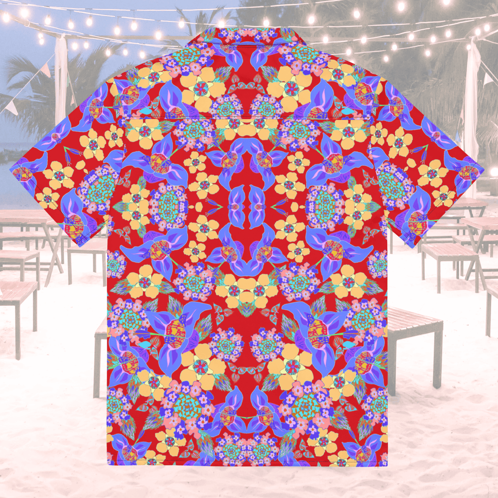 Vibrant Apparel New Zealand CUT-SEW Tropical Floral Oversized Button Shirt – Lightweight Summer Statement Shirt