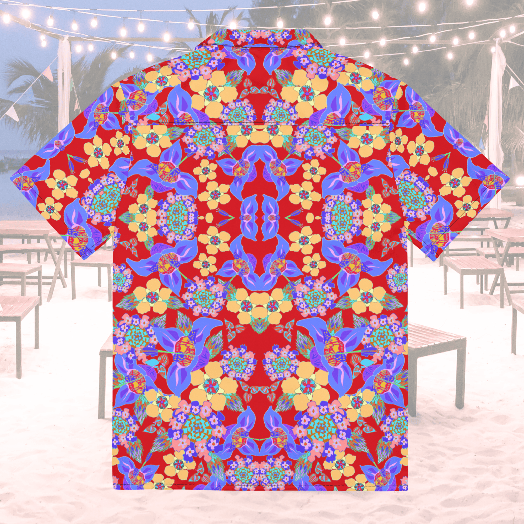 Vibrant Apparel New Zealand CUT-SEW Tropical Floral Oversized Button Shirt – Lightweight Summer Statement Shirt