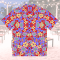 Vibrant Apparel New Zealand CUT-SEW 2XS Tropical Floral Oversized Button Shirt – Lightweight Summer Statement Shirt