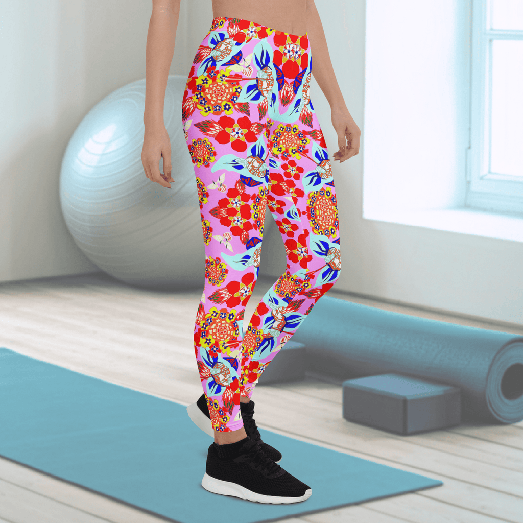 Vibrant Apparel New Zealand Bright Floral Performance Leggings