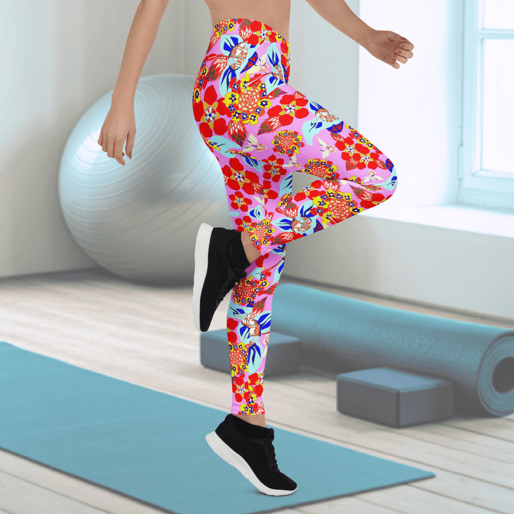 Vibrant Apparel New Zealand Bright Floral Performance Leggings