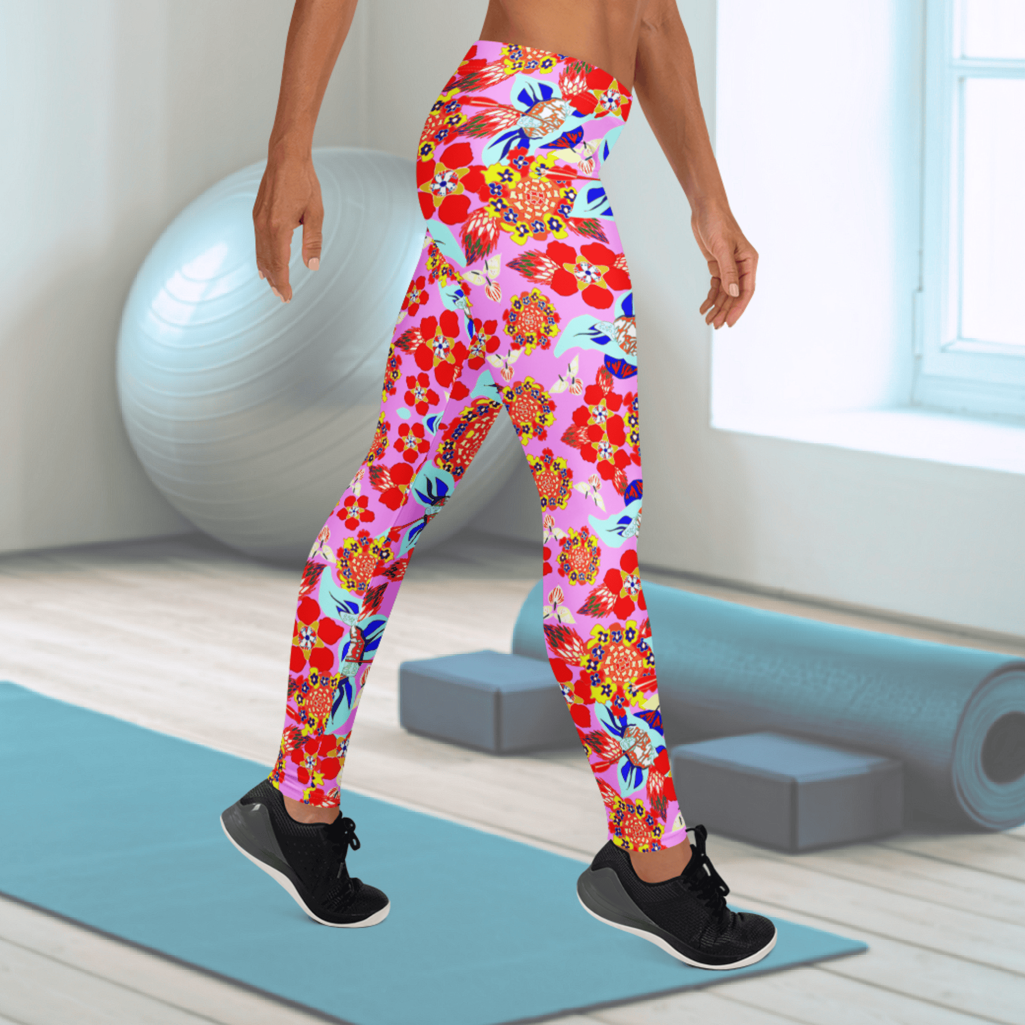 Vibrant Apparel New Zealand Bright Floral Performance Leggings