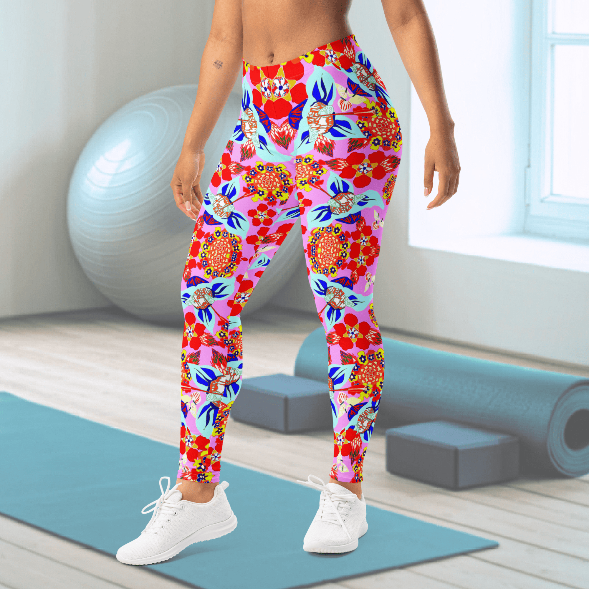 Vibrant Apparel New Zealand Bright Floral Performance Leggings