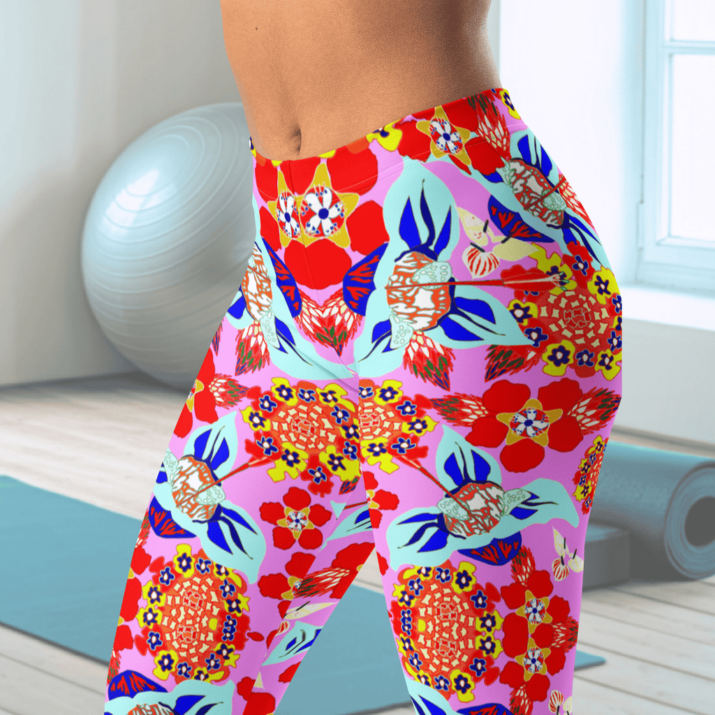 Vibrant Apparel New Zealand Bright Floral Performance Leggings