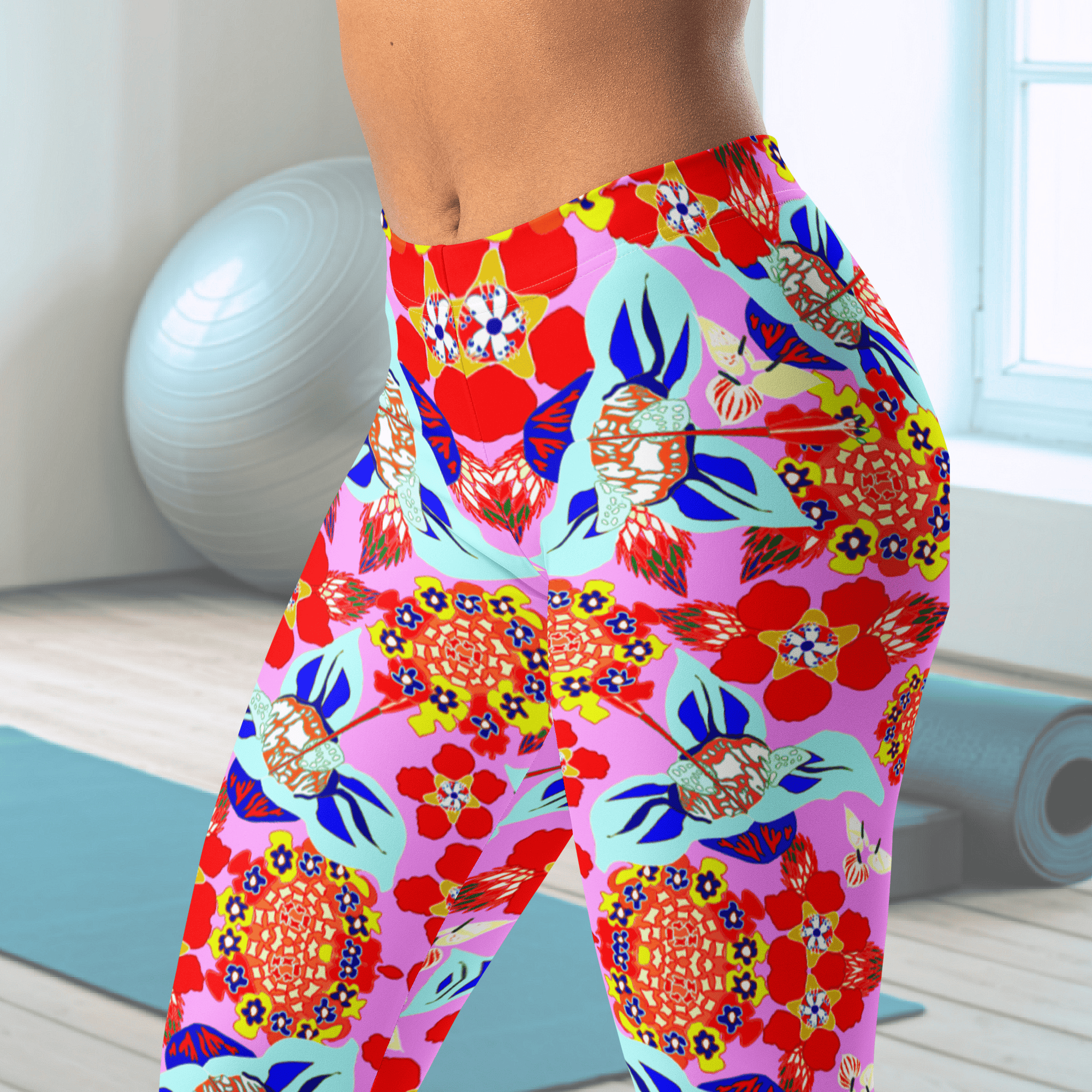 Vibrant Apparel New Zealand Bright Floral Performance Leggings