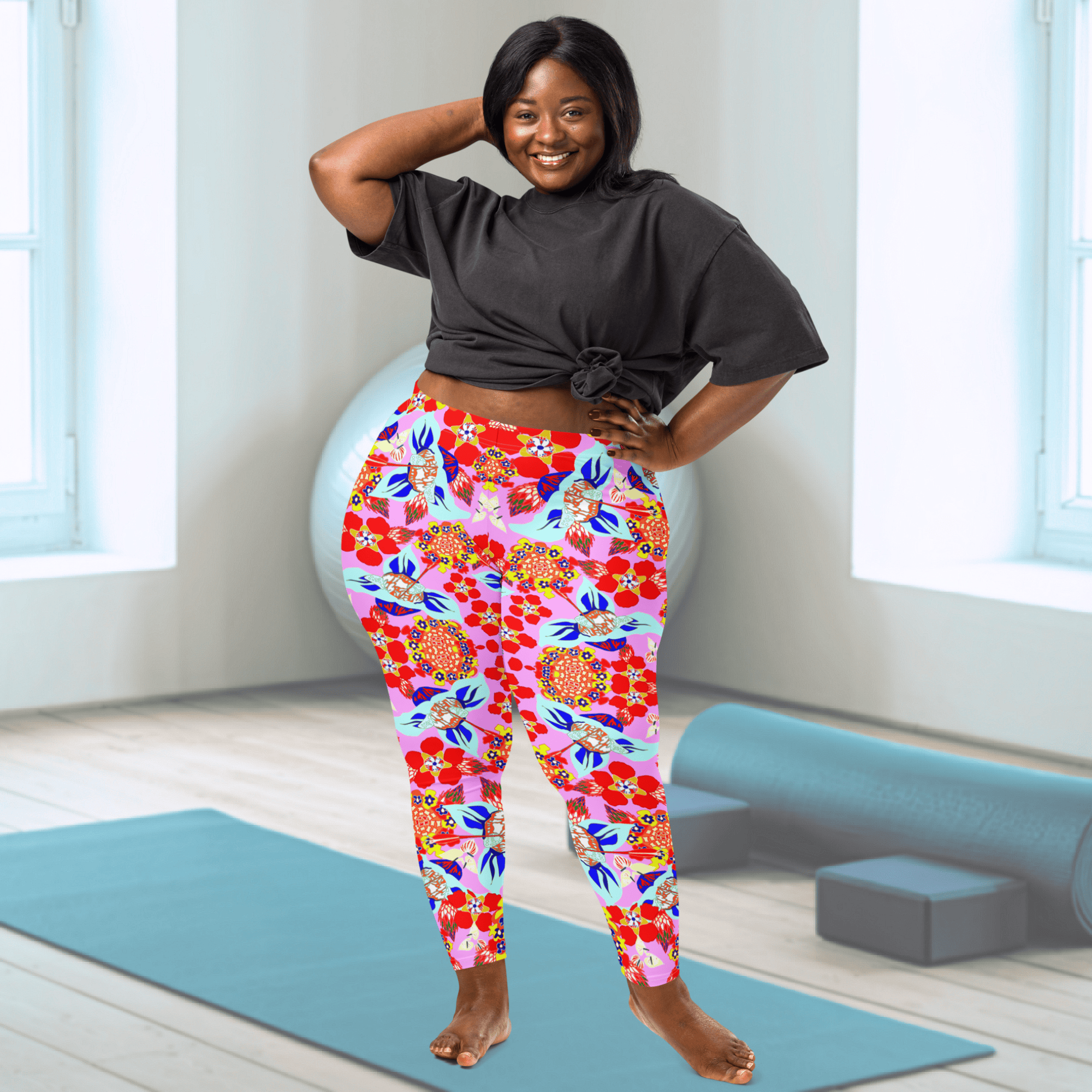 Vibrant Apparel New Zealand Bright Floral Performance Leggings