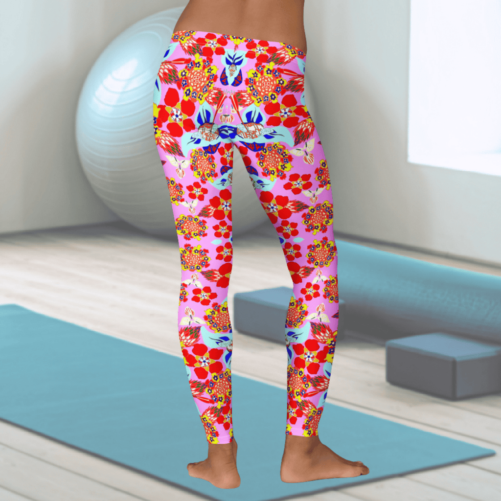 Vibrant Apparel New Zealand Bright Floral Performance Leggings