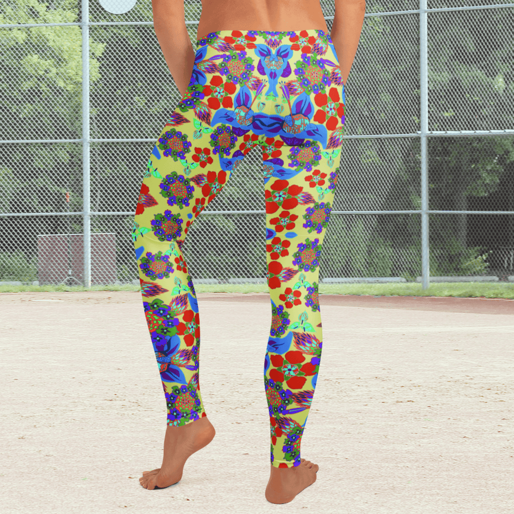 Vibrant Apparel New Zealand CUT-SEW Green and Red  Floral Performance Leggings