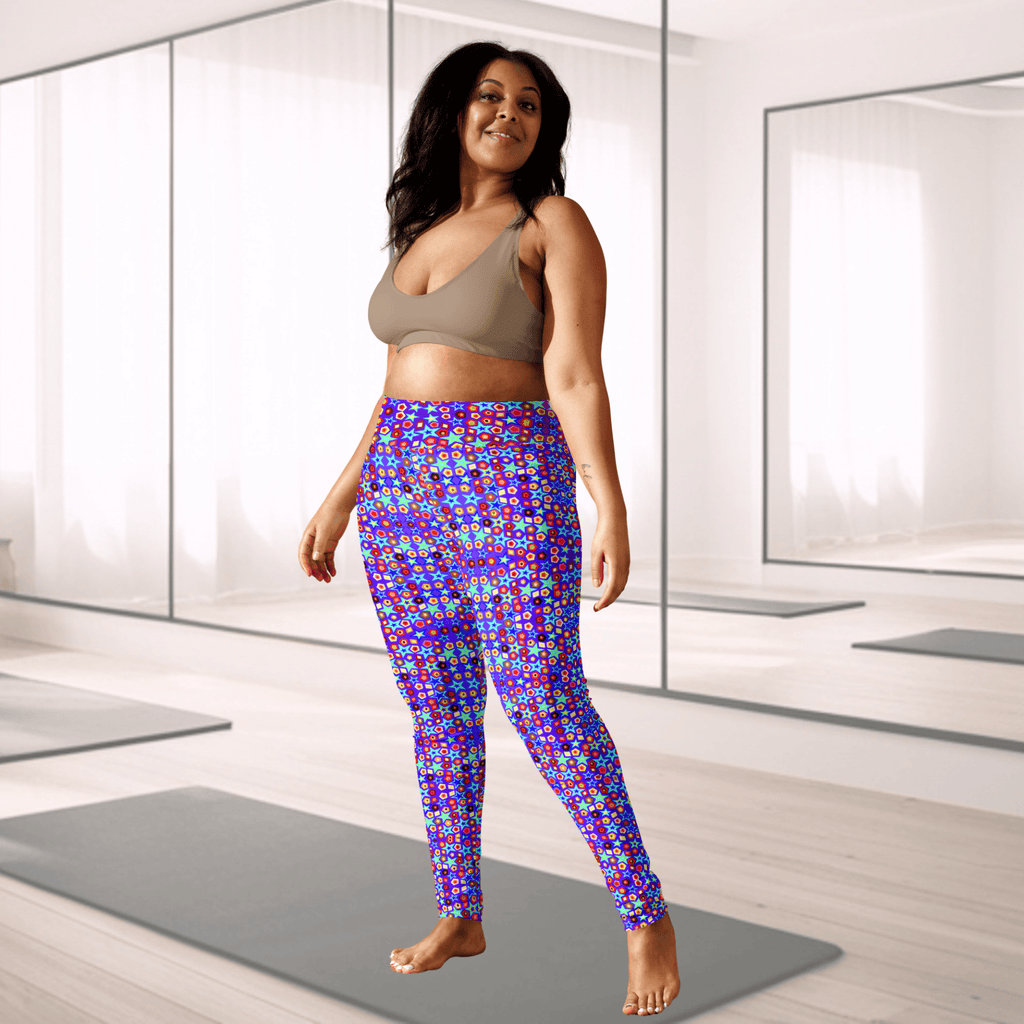 Vibrant Apparel New Zealand CUT-SEW Electric Neon Star Yoga Leggings | Vibrant Apparel NZ