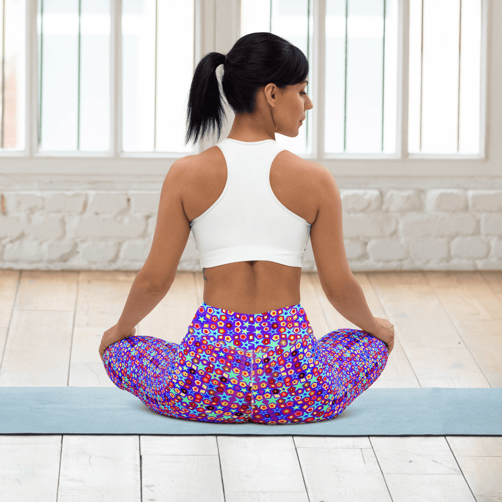 Vibrant Apparel New Zealand CUT-SEW Electric Neon Star Yoga Leggings | Vibrant Apparel NZ