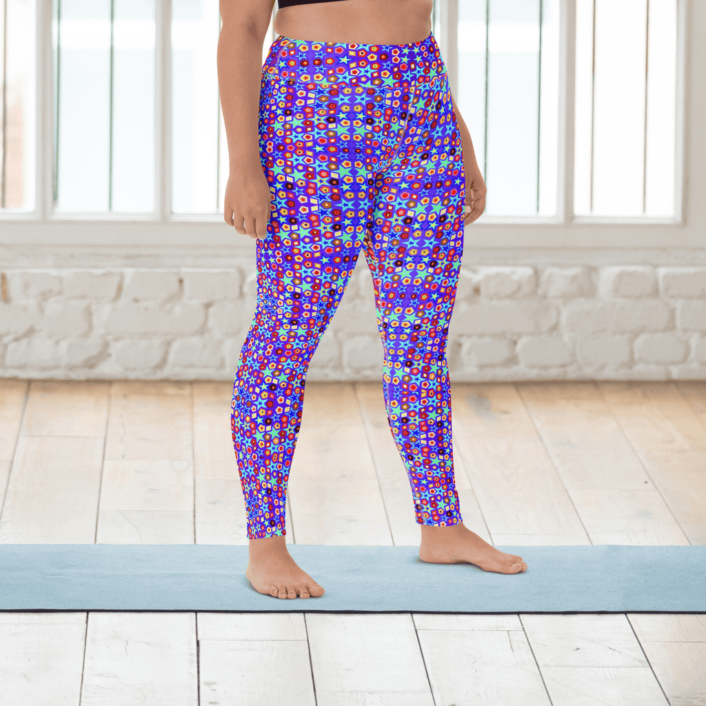 Vibrant Apparel New Zealand CUT-SEW Electric Neon Star Yoga Leggings | Vibrant Apparel NZ