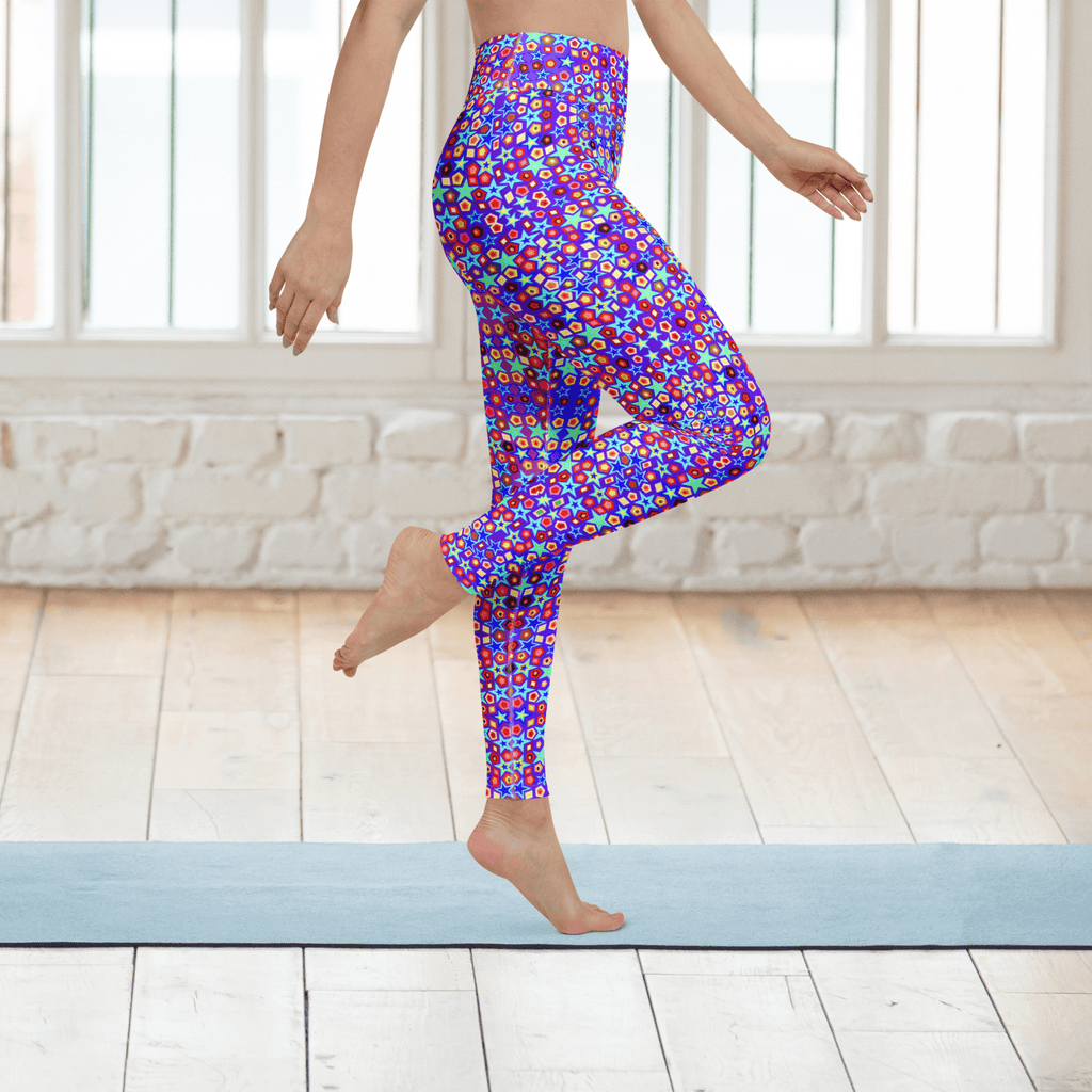 Vibrant Apparel New Zealand CUT-SEW Electric Neon Star Yoga Leggings | Vibrant Apparel NZ