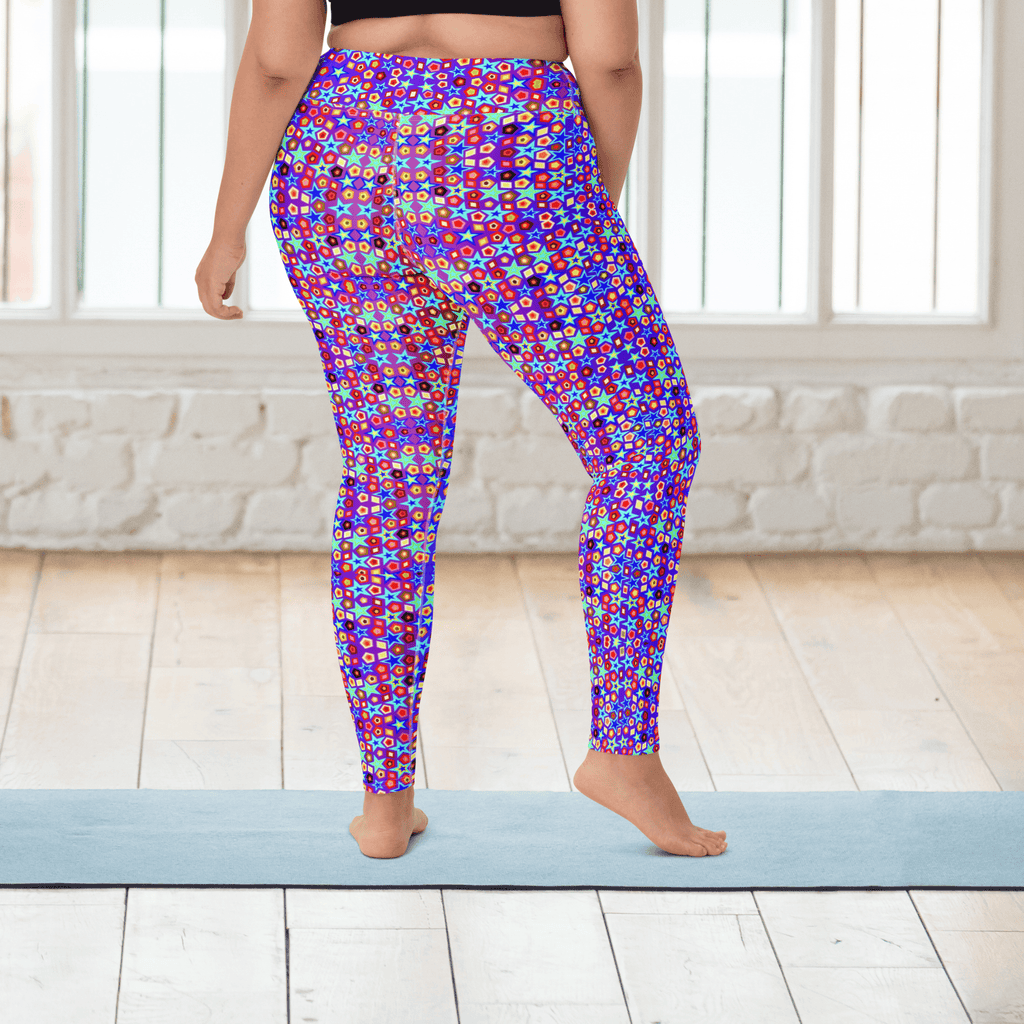 Vibrant Apparel New Zealand CUT-SEW Electric Neon Star Yoga Leggings | Vibrant Apparel NZ