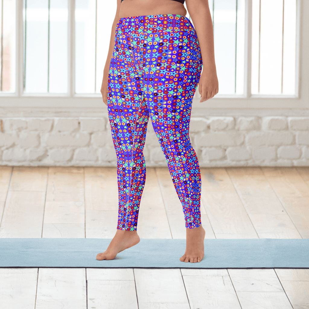 Vibrant Apparel New Zealand CUT-SEW Electric Neon Star Yoga Leggings | Vibrant Apparel NZ