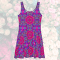 Vibrant Apparel New Zealand CUT-SEW XS Psychedelic Mandala Sleeveless Skater Dress